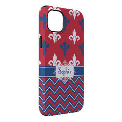 Patriotic Fleur de Lis iPhone Case - Rubber Lined - iPhone 14 Plus (Personalized)