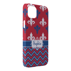 Patriotic Fleur de Lis iPhone Case - Plastic - iPhone 14 Pro Max (Personalized)