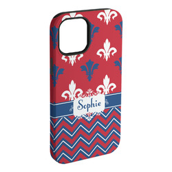 Patriotic Fleur de Lis iPhone Case - Rubber Lined - iPhone 15 Pro Max (Personalized)