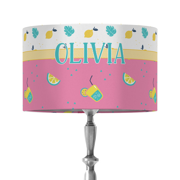 Summer Lemonade 12" Drum Lampshade - ON STAND (Fabric)