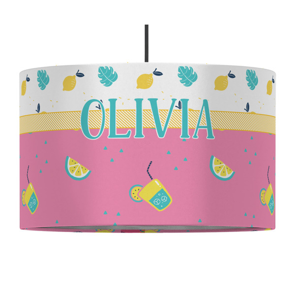 Summer Lemonade 12" Drum Lampshade - PENDANT (Fabric)