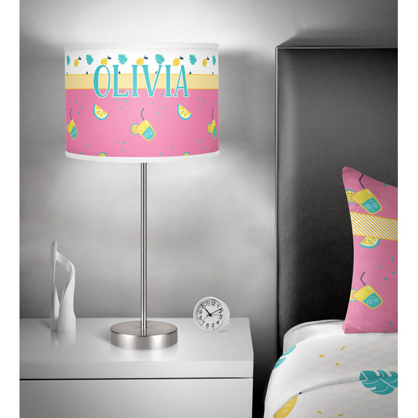 Summer Lemonade 13 inch drum lamp shade - in room