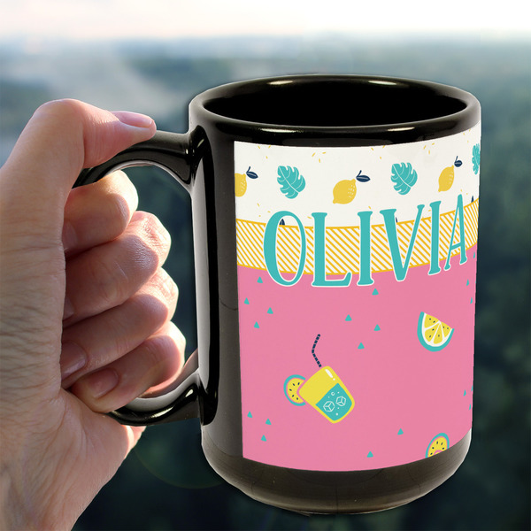 Summer Lemonade 15oz. Black Mug - LIFESTYLE
