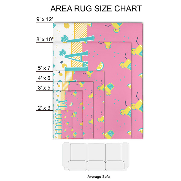 Summer Lemonade 2'x3' Indoor Area Rugs - Size Chart