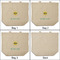 Summer Lemonade 3 Reusable Cotton Grocery Bags - Front & Back View