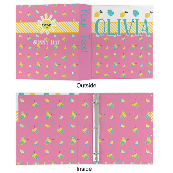 Summer Lemonade 3 Ring Binders - Full Wrap - 1" - APPROVAL