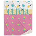Summer Lemonade Sherpa Throw Blanket (Personalized)