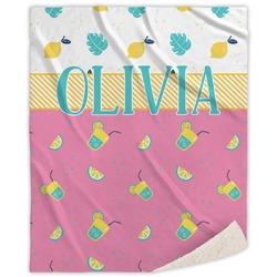 Summer Lemonade Sherpa Throw Blanket - 60"x80" (Personalized)