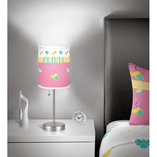 Summer Lemonade 7 inch drum lamp shade - in room