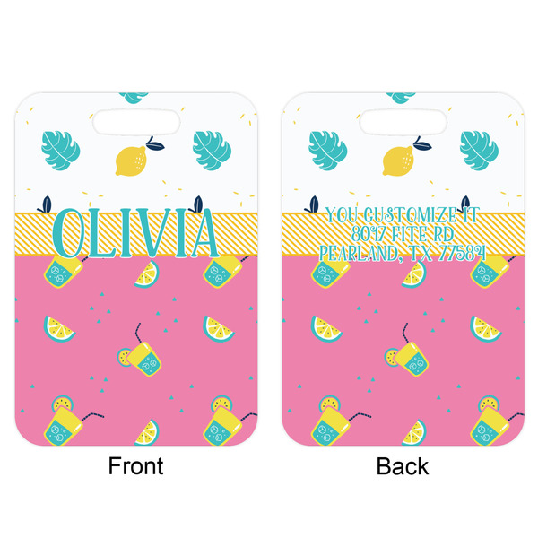 Summer Lemonade Aluminum Luggage Tag (Front + Back)