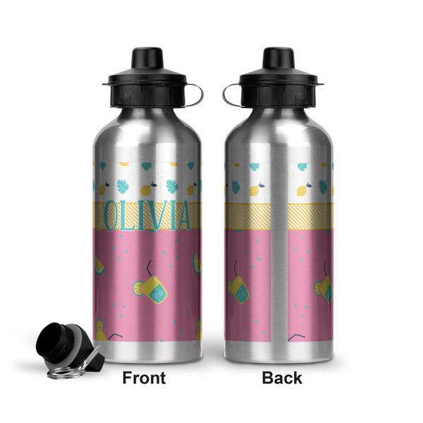 Summer Lemonade Aluminum Water Bottle - Front and Back