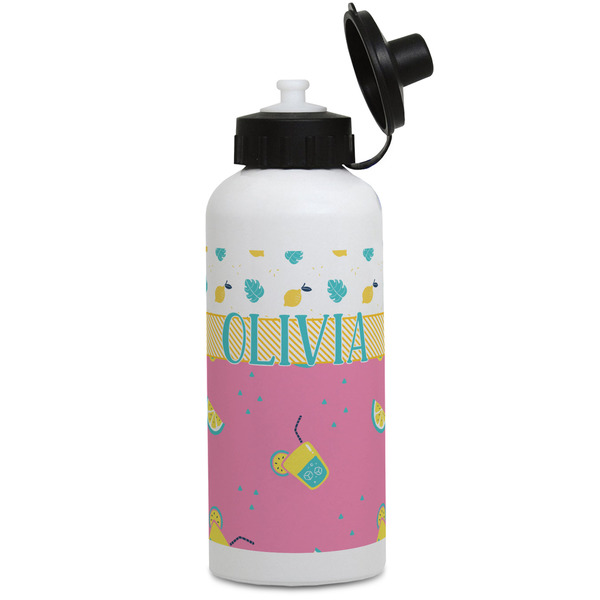 Custom Summer Lemonade Water Bottles - Aluminum - 20 oz - White (Personalized)