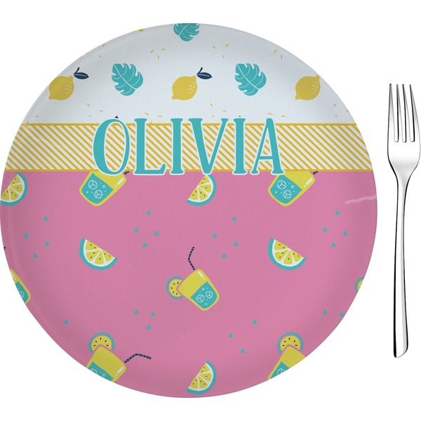 Custom Summer Lemonade 8" Glass Appetizer / Dessert Plates - Single or Set (Personalized)
