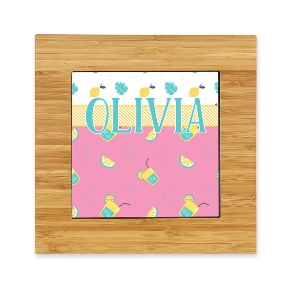 Custom Summer Lemonade Bamboo Trivet with Ceramic Tile Insert (Personalized)