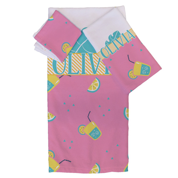 Custom Summer Lemonade Bath Towel Set - 3 Pcs (Personalized)