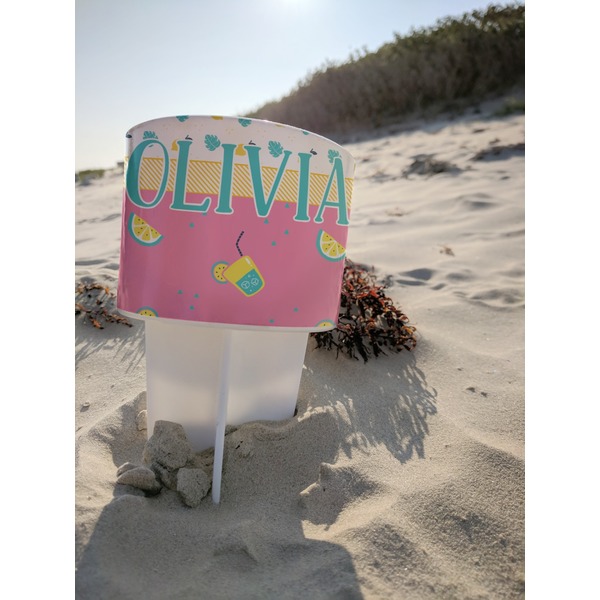 Summer Lemonade Beach Spiker white on beach with sand