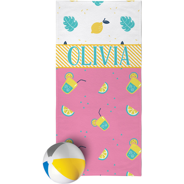 Custom Summer Lemonade Beach Towel (Personalized)
