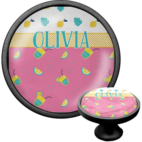 Custom Summer Lemonade Cabinet Knob (Black) (Personalized)