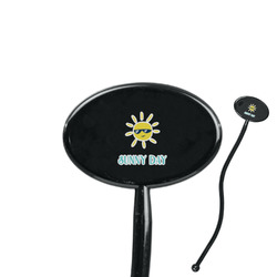 Summer Lemonade 7" Oval Plastic Stir Sticks - Black - Single Sided (Personalized)