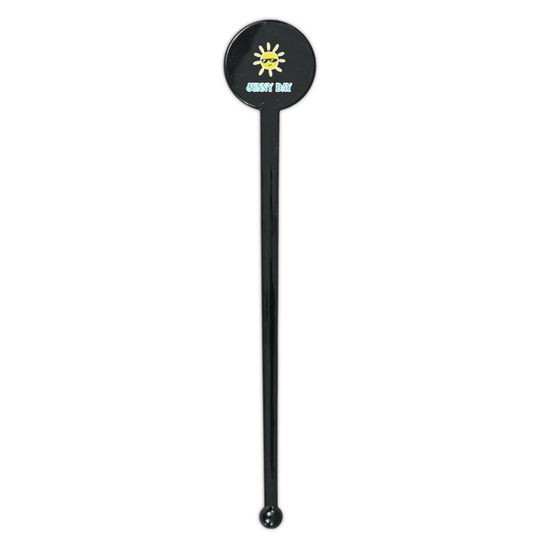 Summer Lemonade Black Plastic 7" Stir Stick - Round - Single Stick