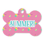 Summer Lemonade Bone Shaped Dog ID Tag - Large (Personalized)