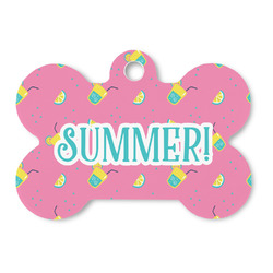 Summer Lemonade Bone Shaped Dog ID Tag (Personalized)
