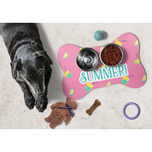 Summer Lemonade Bone Shaped Mat w/ Food & Water