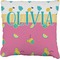 Summer Lemonade Faux-Linen Throw Pillow 18" (Personalized)