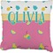 Summer Lemonade Faux-Linen Throw Pillow 20" (Personalized)