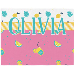 Summer Lemonade Woven Fabric Placemat - Twill w/ Name or Text
