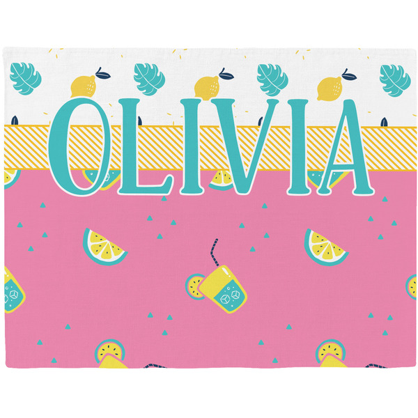 Custom Summer Lemonade Woven Fabric Placemat - Twill w/ Name or Text