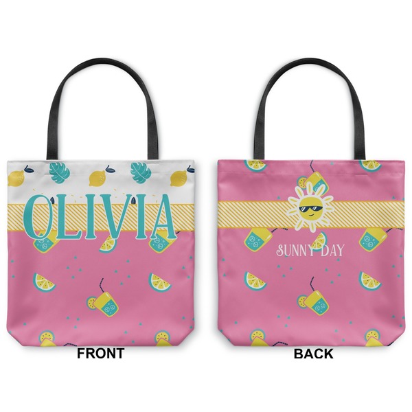 Summer Lemonade Canvas Tote - Front and Back