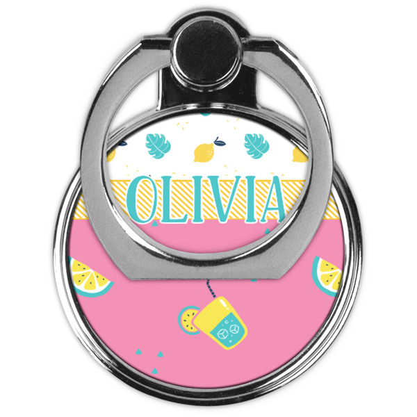Summer Lemonade Cell Phone Ring Stand & Holder - Front (Collapsed)