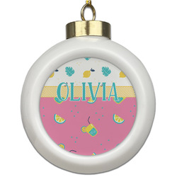 Summer Lemonade Ceramic Ball Ornament (Personalized)
