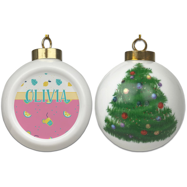 Summer Lemonade Ceramic Christmas Ornament - X-Mas Tree (APPROVAL)