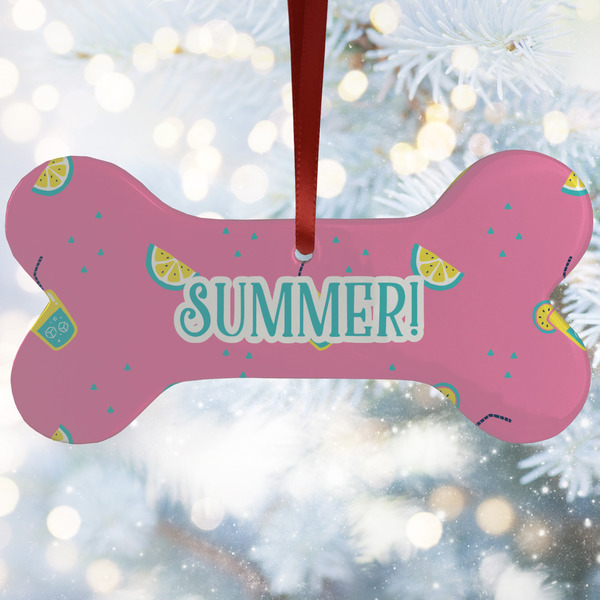 Custom Summer Lemonade Ceramic Dog Ornament w/ Name or Text