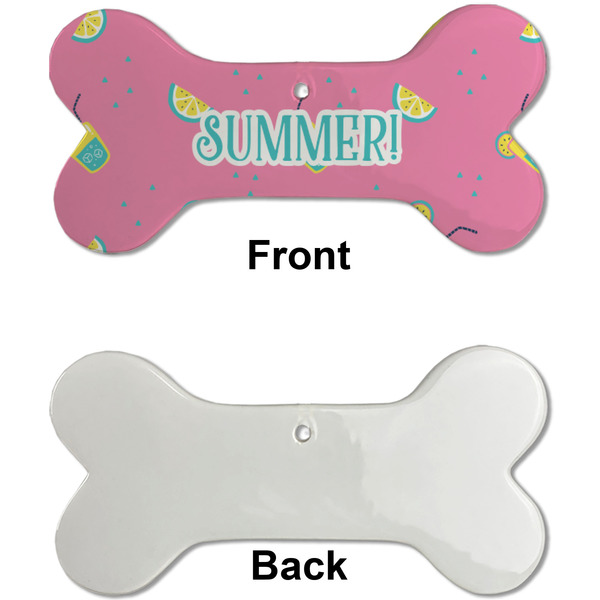 Summer Lemonade Ceramic Flat Ornament - Bone Front & Back Single Print (APPROVAL)