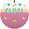 Summer Lemonade Round Ceramic Ornament w/ Name or Text