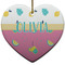 Summer Lemonade Heart Ceramic Ornament w/ Name or Text