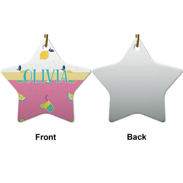 Summer Lemonade Ceramic Flat Ornament - Star Front & Back (APPROVAL)
