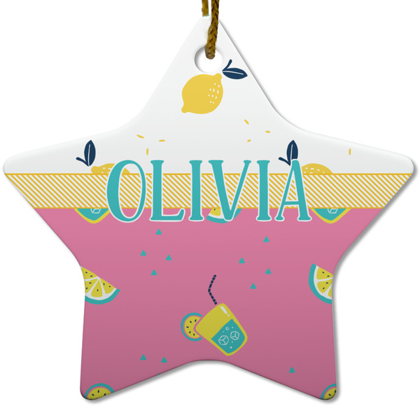 Summer Lemonade Ceramic Flat Ornament - Star (Front)