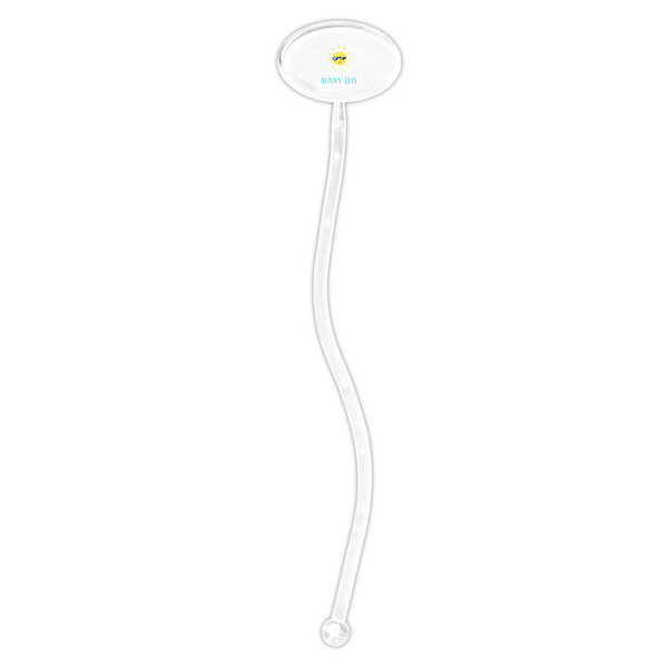 Summer Lemonade Clear Plastic 7" Stir Stick - Oval - Single Stick