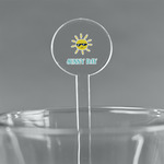 Summer Lemonade 5.5" Round Plastic Stir Sticks - Clear (Personalized)