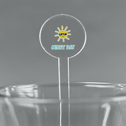 Summer Lemonade 5.5" Round Plastic Stir Sticks - Clear (Personalized)