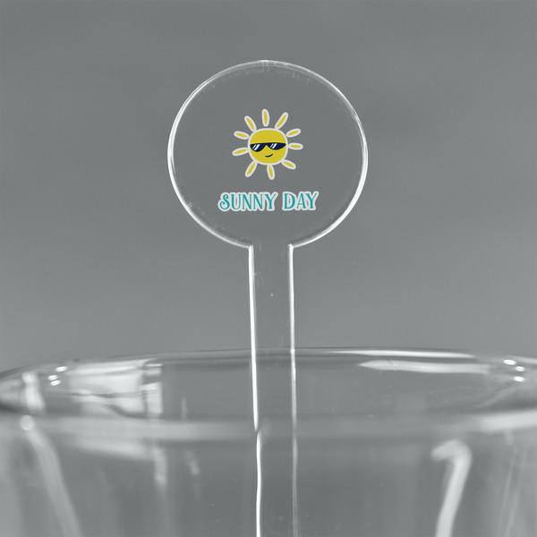 Custom Summer Lemonade 5.5" Round Plastic Stir Sticks - Clear (Personalized)