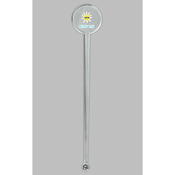 Summer Lemonade Clear Plastic 7" Stir Stick - Round - Single Stick
