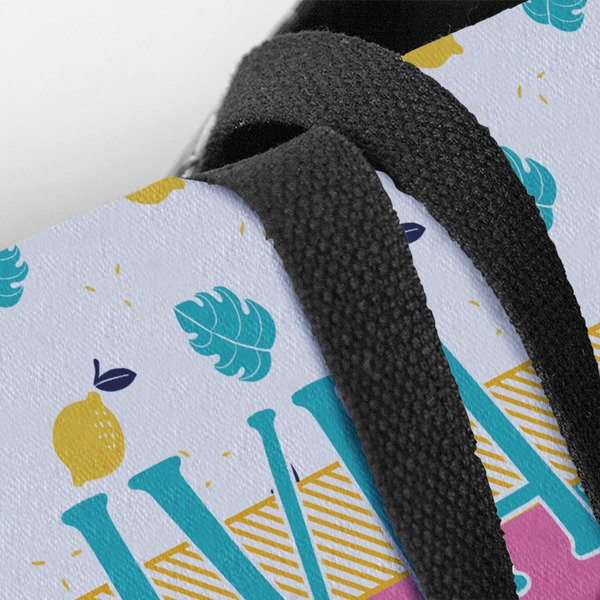Summer Lemonade Closeup of Tote w/Black Handles