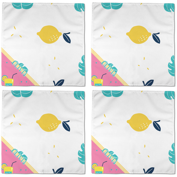 Summer Lemonade Cloth Napkins - Personalized Dinner (APPROVAL) Set of 4