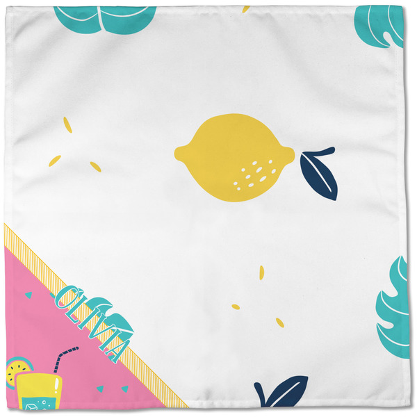 Summer Lemonade Cloth Napkins - Personalized Dinner (Full Open)
