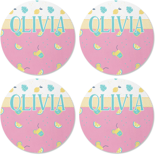 Summer Lemonade Coaster Round Rubber Back - Apvl